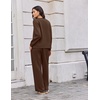 Ekouaer 2 Piece Sets for Women Fall Lounge Sets Outfits Matching Clothing | 2026 Fall Long Sleeve Pullover Top,Wide-Leg Pants Pockets,Drawstring Elastic Waist,Airport Travel Set,Tracksuit,Sweatsuit(Coffee)