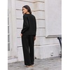 Ekouaer 2 Piece Sets for Women Fall Lounge Sets Outfits Matching Clothing | 2026 Fall Long Sleeve Pullover Top,Wide-Leg Pants Pockets,Drawstring Elastic Waist,Airport Travel Set,Tracksuit,Sweatsuit(Black)