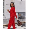 Ekouaer 2 Piece Sets for Women Fall Lounge Sets Outfits Matching Clothing | 2026 Fall Long Sleeve Pullover Top,Wide-Leg Pants Pockets,Drawstring Elastic Waist,Airport Travel Set,Tracksuit,Sweatsuit(Red)