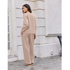 Ekouaer 2 Piece Sets for Women Fall Lounge Sets Outfits Matching Clothing | 2026 Fall Long Sleeve Pullover Top,Wide-Leg Pants Pockets,Drawstring Elastic Waist,Airport Travel Set,Tracksuit,Sweatsuit(Apricot)
