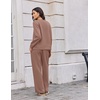 Ekouaer 2 Piece Sets for Women Fall Lounge Sets Outfits Matching Clothing | 2026 Fall Long Sleeve Pullover Top,Wide-Leg Pants Pockets,Drawstring Elastic Waist,Airport Travel Set,Tracksuit,Sweatsuit(Taupetastic)