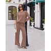 Ekouaer 2 Piece Sets for Women Fall Lounge Sets Outfits Matching Clothing | 2026 Fall Long Sleeve Pullover Top,Wide-Leg Pants Pockets,Drawstring Elastic Waist,Airport Travel Set,Tracksuit,Sweatsuit(Taupetastic)