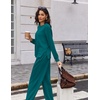 Ekouaer 2 Piece Sets for Women Fall Lounge Sets Outfits Matching Clothing | 2026 Fall Long Sleeve Pullover Top,Wide-Leg Pants Pockets,Drawstring Elastic Waist,Airport Travel Set,Tracksuit,Sweatsuit(Blue Green)