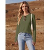 Ekouaer 3 Pack Womens Long Sleeve Shirts Thumb Hole Tops Fall Clothes | Crew Neck T Shirts, Loose Fit, Thermal, Undershirts, Layering, Casual, Work, Winter Outfits(3pcs Army Green/ Beige/ Tea Leaf)