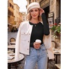 Ekouaer 3 Pack Womens Long Sleeve Shirts Thumb Hole Tops Fall Clothes | Crew Neck T Shirts, Loose Fit, Thermal, Undershirts, Layering, Casual, Work, Winter Outfits(3pcs Black/ White/ Beige)