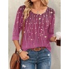 Ekouaer 3/4 Sleeve Womens Tops Scoop Neck T Shirts 2026 Casual Basic Tees | Casual Tops,Cute Basic Tops Vacation Outfits,Comfy Basic Tees,Loose Fit Tops For All-Season Daily Wear,available in S-3XL(Pink-xh370)