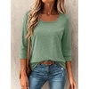 Ekouaer 3/4 Sleeve Womens Tops Scoop Neck T Shirts 2026 Casual Basic Tees | Casual Tops,Cute Basic Tops Vacation Outfits,Comfy Basic Tees,Loose Fit Tops For All-Season Daily Wear,available in S-3XL(Light Green)