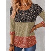 Ekouaer 3/4 Sleeve Womens Tops Scoop Neck T Shirts 2026 Casual Basic Tees | Casual Tops,Cute Basic Tops Vacation Outfits,Comfy Basic Tees,Loose Fit Tops For All-Season Daily Wear,available in S-3XL(Flowers-xh553)
