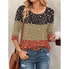 Ekouaer 3/4 Sleeve Womens Tops Scoop Neck T Shirts 2026 Casual Basic Tees | Casual Tops,Cute Basic Tops Vacation Outfits,Comfy Basic Tees,Loose Fit Tops For All-Season Daily Wear,available in S-3XL(Flowers-xh553)