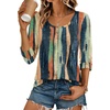 Ekouaer 3/4 Sleeve Womens Tops Scoop Neck T Shirts 2026 Casual Basic Tees | Casual Tops,Cute Basic Tops Vacation Outfits,Comfy Basic Tees,Loose Fit Tops For All-Season Daily Wear,available in S-3XL(Multicolor-cx289)