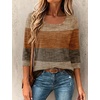 Ekouaer 3/4 Sleeve Womens Tops Scoop Neck T Shirts 2026 Casual Basic Tees | Casual Tops,Cute Basic Tops Vacation Outfits,Comfy Basic Tees,Loose Fit Tops For All-Season Daily Wear,available in S-3XL(Striped Khaki)