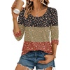 Ekouaer 3/4 Sleeve Womens Tops Scoop Neck T Shirts 2026 Casual Basic Tees | Casual Tops,Cute Basic Tops Vacation Outfits,Comfy Basic Tees,Loose Fit Tops For All-Season Daily Wear,available in S-3XL(Flowers-xh553)