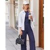 Ekouaer Lounge Sets for Women 2 Piece Summer Matching Set with Pockets | Vacation Airport Travel Outfits,Soft Stretch Loungewear,Slim Short Sleeve Graphic Top and Pants,Comfy Casual Clothes(Navy Blue-bow)