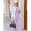 Ekouaer Lounge Sets for Women 2 Piece Summer Matching Set with Pockets | Vacation Airport Travel Outfits,Soft Stretch Loungewear,Slim Short Sleeve Graphic Top and Pants,Comfy Casual Clothes(Purple-butterfly)
