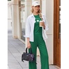 Ekouaer Lounge Sets for Women 2 Piece Summer Matching Set with Pockets | Vacation Airport Travel Outfits,Soft Stretch Loungewear,Slim Short Sleeve Graphic Top and Pants,Comfy Casual Clothes(Dark Green-daisy)