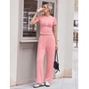 Ekouaer Lounge Sets for Women 2 Piece Summer Matching Set with Pockets | Vacation Airport Travel Outfits,Soft Stretch Loungewear,Slim Short Sleeve Graphic Top and Pants,Comfy Casual Clothes(Pink Symbol)