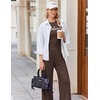 Ekouaer Lounge Sets for Women 2 Piece Summer Matching Set with Pockets | Vacation Airport Travel Outfits,Soft Stretch Loungewear,Slim Short Sleeve Graphic Top and Pants,Comfy Casual Clothes(Brown-letter)