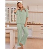 Ekouaer Pajamas for Women Set Button Up Short Sleeve Pjs with Long Pants | Summer Sleepwear, Deep Pockets, Soft Fabric, 2 Piece Lounge Set, Relaxed Fit, Various Occasions(Light Green)