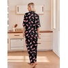 Ekouaer Pajamas for Women Set Button Up Short Sleeve Pjs with Long Pants | Summer Sleepwear, Deep Pockets, Soft Fabric, 2 Piece Lounge Set, Relaxed Fit, Various Occasions(Black Watermelon)