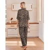 Ekouaer Pajamas for Women Set Button Up Short Sleeve Pjs with Long Pants | Summer Sleepwear, Deep Pockets, Soft Fabric, 2 Piece Lounge Set, Relaxed Fit, Various Occasions(Brown Leopard)