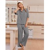 Ekouaer Pajamas for Women Set Button Up Short Sleeve Pjs with Long Pants | Summer Sleepwear, Deep Pockets, Soft Fabric, 2 Piece Lounge Set, Relaxed Fit, Various Occasions(Grey)