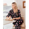 Ekouaer Pajamas for Women Set Button Up Short Sleeve Pjs with Long Pants | Summer Sleepwear, Deep Pockets, Soft Fabric, 2 Piece Lounge Set, Relaxed Fit, Various Occasions(Black Watermelon)