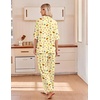 Ekouaer Pajamas for Women Set Button Up Short Sleeve Pjs with Long Pants | Summer Sleepwear, Deep Pockets, Soft Fabric, 2 Piece Lounge Set, Relaxed Fit, Various Occasions(Pale Yellow Fruit)