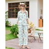Ekouaer Pajamas for Women Set Button Up Short Sleeve Pjs with Long Pants | Summer Sleepwear, Deep Pockets, Soft Fabric, 2 Piece Lounge Set, Relaxed Fit, Various Occasions(Striped Bow)