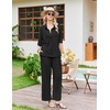 Ekouaer Pajamas for Women Set Button Up Short Sleeve Pjs with Long Pants | Summer Sleepwear, Deep Pockets, Soft Fabric, 2 Piece Lounge Set, Relaxed Fit, Various Occasions(Black)