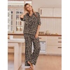 Ekouaer Pajamas for Women Set Button Up Short Sleeve Pjs with Long Pants | Summer Sleepwear, Deep Pockets, Soft Fabric, 2 Piece Lounge Set, Relaxed Fit, Various Occasions(Brown Leopard)