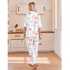 Ekouaer Pajamas for Women Set Button Up Short Sleeve Pjs with Long Pants | Summer Sleepwear, Deep Pockets, Soft Fabric, 2 Piece Lounge Set, Relaxed Fit, Various Occasions(Colorful Bow)