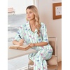 Ekouaer Pajamas for Women Set Button Up Short Sleeve Pjs with Long Pants | Summer Sleepwear, Deep Pockets, Soft Fabric, 2 Piece Lounge Set, Relaxed Fit, Various Occasions(Striped Bow)