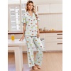 Ekouaer Pajamas for Women Set Button Up Soft Pjs Short Sleeve Lounge Sets | Cute Ruffle Sleeve,Notch Collar,Side Pockets,Comfy Lightweight Fabric,Ideal for Daily Wear,Postpartum,Party(Green Cocktail Glass)