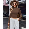Ekouaer Womens 3 Pack Turtleneck Shirts Long Sleeve Mock Undershirts | Mock Neck, Soft Base Layer Thermal Tops, Underwear Stretchy Fit, Buttery Soft, Fashion Winter Clothes(Black/White/Brown)
