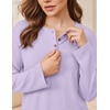 Ekouaer Womens Pajama sets Long Sleeve Cozy 2 Piece Matching Lounge Set | Comfy non-itchy ribbed knit pjs, henley neck drop shoulder loose fit, elastic waist pants with pockets, fall pjs, great gift(Lavender)