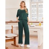 Ekouaer Womens Pajamas Long Sleeve Pjs Soft Loungewear 2 Piece Lounge Sets | Loose Pants with Pockets,Comfy Fall Winter Sleepwear(Green)