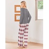 Ekouaer Womens Pajamas Long Sleeve Pjs Soft Loungewear 2 Piece Lounge Sets | Loose Pants with Pockets,Comfy Fall Winter Sleepwear(Heart Gray)