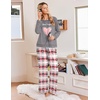 Ekouaer Womens Pajamas Long Sleeve Pjs Soft Loungewear 2 Piece Lounge Sets | Loose Pants with Pockets,Comfy Fall Winter Sleepwear(Heart Gray)