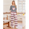 Ekouaer Womens Pajamas Long Sleeve Pjs Soft Loungewear 2 Piece Lounge Sets | Loose Pants with Pockets,Comfy Fall Winter Sleepwear(Heart Gray)