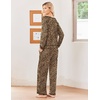 Ekouaer Womens Pajamas Long Sleeve Pjs Soft Loungewear 2 Piece Lounge Sets | Loose Pants with Pockets,Comfy Fall Winter Sleepwear(Leopard)