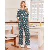 Ekouaer Womens Pajamas Long Sleeve Pjs Soft Loungewear 2 Piece Lounge Sets | Loose Pants with Pockets,Comfy Fall Winter Sleepwear(Navy Cats)