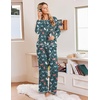Ekouaer Womens Pajamas Long Sleeve Pjs Soft Loungewear 2 Piece Lounge Sets | Loose Pants with Pockets,Comfy Fall Winter Sleepwear(Navy Cats)