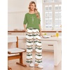 Ekouaer Womens Pajamas Long Sleeve Pjs Soft Loungewear 2 Piece Lounge Sets | Loose Pants with Pockets,Comfy Fall Winter Sleepwear(Ombre Green)