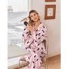 Ekouaer Women’s Satin Silk Pajamas Long Sleeve Button Up Pjs Lounge Sets | Soft 2-Piece Set, Adjustable Drawstring Waistband, Side Pockets, Ideal for Sleep, Lounging, Party(Pink Winebowl)