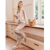 Ekouaer Women’s Satin Silk Pajamas Long Sleeve Button Up Pjs Lounge Sets | Soft 2-Piece Set, Adjustable Drawstring Waistband, Side Pockets, Ideal for Sleep, Lounging, Party(Champagne)
