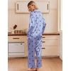 Ekouaer Women’s Satin Silk Pajamas Long Sleeve Button Up Pjs Lounge Sets | Soft 2-Piece Set, Adjustable Drawstring Waistband, Side Pockets, Ideal for Sleep, Lounging, Party(Blue Plaid Cherry)