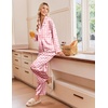Ekouaer Women’s Satin Silk Pajamas Long Sleeve Button Up Pjs Lounge Sets | Soft 2-Piece Set, Adjustable Drawstring Waistband, Side Pockets, Ideal for Sleep, Lounging, Party(Colorful Bow)