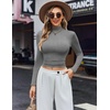 Ekouaer Womens Turtleneck Shirts Long Sleeve Lightweight Fitted Thermal | Mock Neck, Soft Base Layer Tops, Underwear Stretchy Fit, Buttery Soft Undershirts, Fashion Winter Clothes(Light Grey)