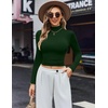 Ekouaer Womens Turtleneck Shirts Long Sleeve Lightweight Fitted Thermal | Mock Neck, Soft Base Layer Tops, Underwear Stretchy Fit, Buttery Soft Undershirts, Fashion Winter Clothes(Emerald Green)