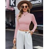 Ekouaer Womens Turtleneck Shirts Long Sleeve Lightweight Fitted Thermal | Mock Neck, Soft Base Layer Tops, Underwear Stretchy Fit, Buttery Soft Undershirts, Fashion Winter Clothes(Dirty Pink)